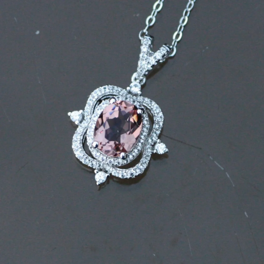 Victorian Design Color Change Diaspore Pendant Sterling Silver - Picture 4 of 11